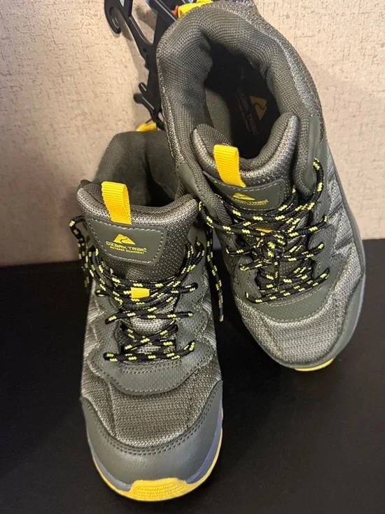 Ozark Trail Olive Green and Yellow Kids Hiking Shoes - Picture 3 of 5